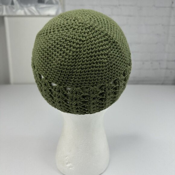 Handmade New Matilda Hobbii Rainbow 8/4 Indian Cotton Olive Knit Beanie - S/M - Picture 4 of 9